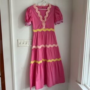 CeliaB Pink and Cream Ric Rac Detail